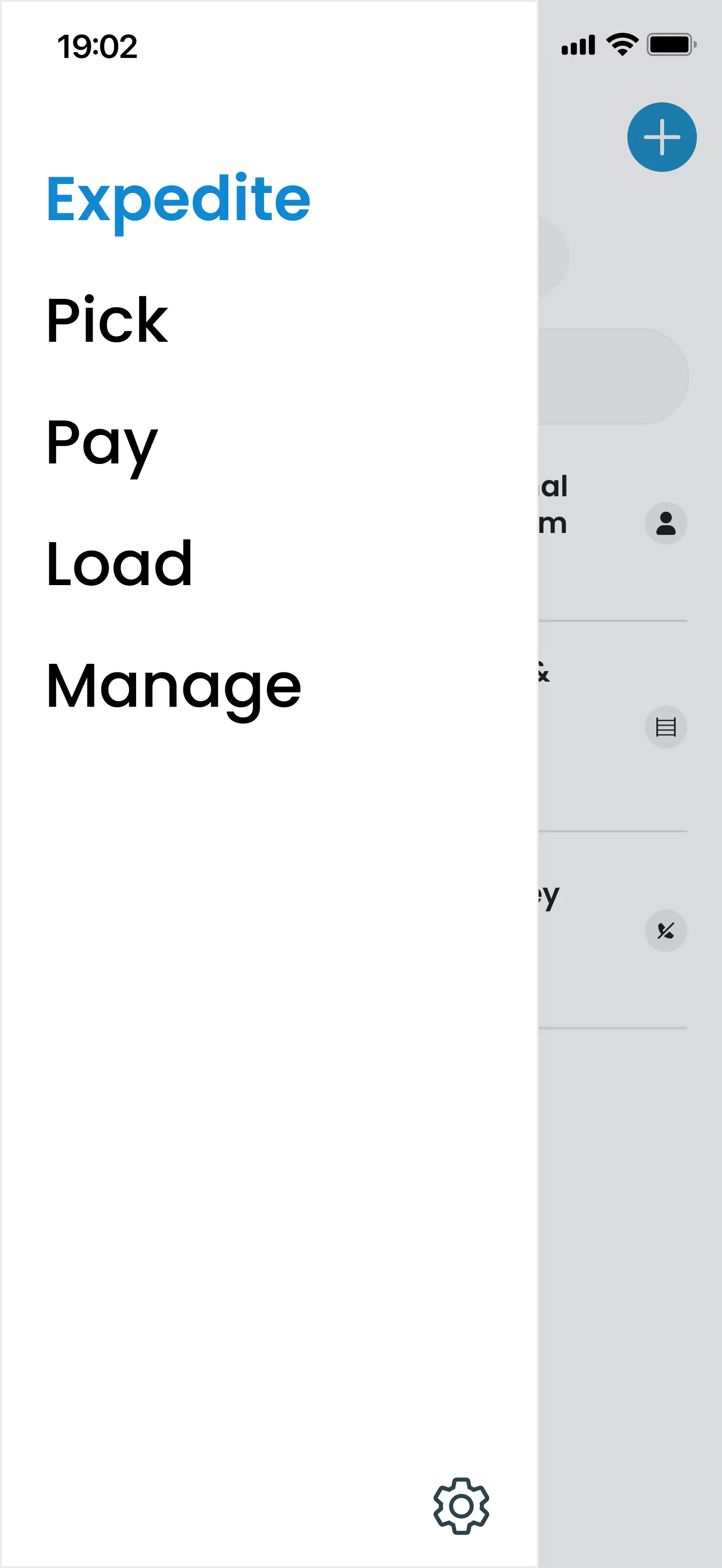 High-fidelity Expedite screens using hamburger navigation